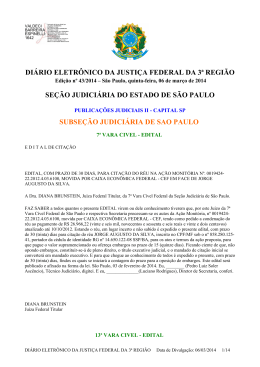 di&aacute;rio eletr&ocirc;nico da justi&ccedil;a federal da 3&ordf; regi&atilde;o se&ccedil;&atilde;o judici&aacute;ria do