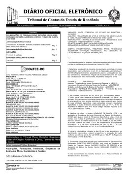 Di&aacute;rio Oficial Eletr&ocirc;nico do TCE-RO