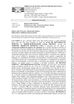 Edital de Habilita&ccedil;&atilde;o de Cr&eacute;dito