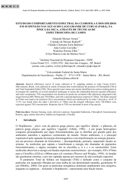 estudo do comportamento espectral da clorofila e dos s&oacute;lidos