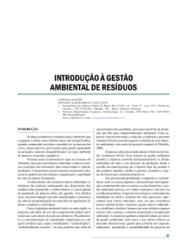 Introdu&ccedil;&atilde;o &agrave; gest&atilde;o ambiental de res&iacute;duos