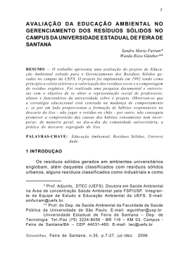 avaliação da educação ambiental no gerenciamento dos