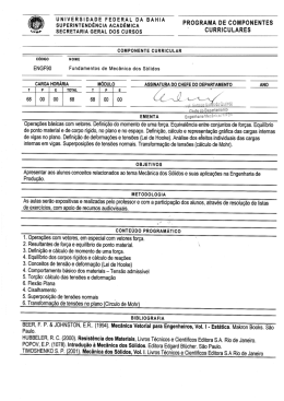 ENG F90 - Fundamentos de Mec&acirc;nica dos S&oacute;lidos