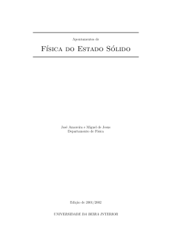 F&acute;ısica do Estado S&oacute;lido - Departamento de F&iacute;sica da UBI