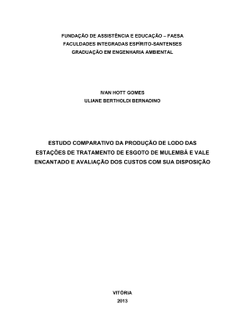 estudo comparativo da produ&ccedil;&atilde;o de lodo das