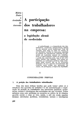 A participa&ccedil;&atilde;o dos trabalhadores na empresa: