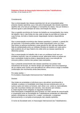 Estatutos da Associa&ccedil;&atilde;o Internacional dos Trabalhadores