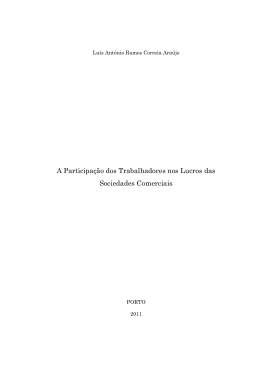 A Participa&ccedil;&atilde;o dos Trabalhadores nos Lucros das Sociedades