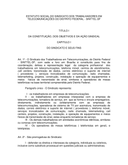 ESTATUTO SOCIAL DO SINDICATO DOS TRABALHADORES EM