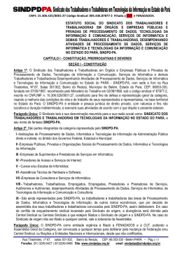 ESTATUTO SOCIAL DO SINDICATO DOS TRABALHADORES E