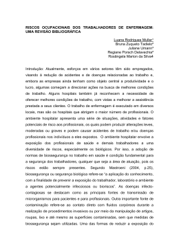 RISCOS OCUPACIONAIS DOS TRABALHADORES DE