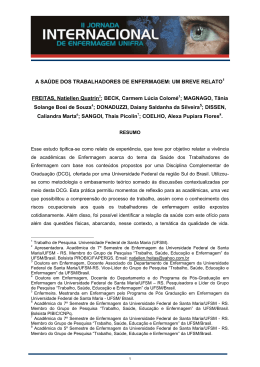 a sa&uacute;de dos trabalhadores de enfermagem: um breve relato