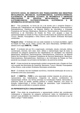 1 ESTATUTO SOCIAL DO SINDICATO DOS TRABALHADORES