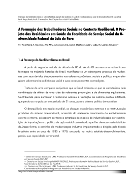 A Formação dos Trabalhadores Sociais no Contexto Neoliberal. O