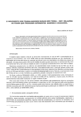 O MOVIMENTO DOS TRABALHADORES RURAIS SEM TERRA