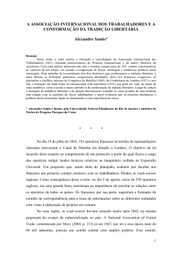 A ASSOCIA&Ccedil;&Atilde;O INTERNACIONAL DOS TRABALHADORES E A