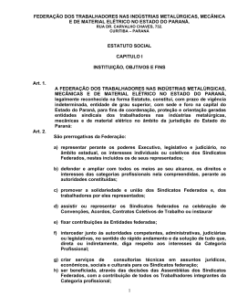 federa&ccedil;&atilde;o dos trabalhadores nas ind&uacute;strias metal&uacute;rgicas