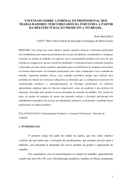 um ensaio sobre a formação profissional dos trabalhadores