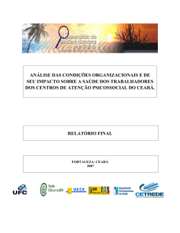 An&aacute;lise das condi&ccedil;&otilde;es organizacionais e de seu