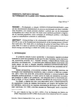 sindicato, partido e estado na forma&ccedil;&atilde;o de classe dos trabalhadores