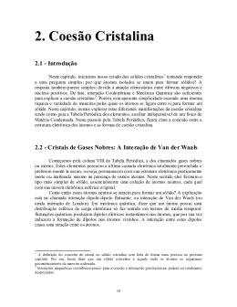 2. Coes&atilde;o Cristalina - Instituto de F&iacute;sica / UFRJ