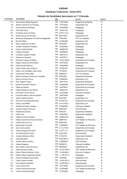 Relat&oacute;rio geral dos aprovados - Ordenado por nome do