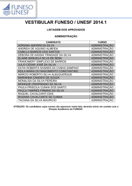 Listagem dos Aprovados no Vestibular Tradicional 2014.1
