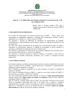 EDITAL N&ordm; 07, DIRETORIA DE ENSINO, PESQUISA E