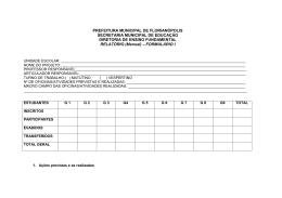 Formulário de Assessoria 2014 - Prefeitura Municipal de Florianópolis