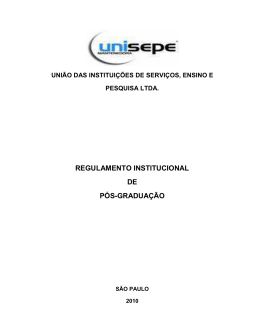Regulamento Institucional de Pós Graduação