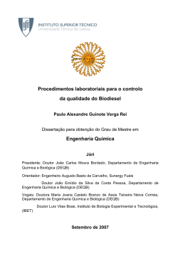 Procedimentos laboratoriais para o controlo da