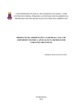 produ&ccedil;&atilde;o de adsorventes a partir da casca de amendoim