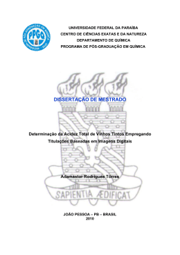 Determinação da Acidez Total de Vinhos Tintos Empregando