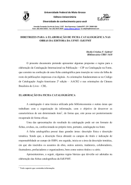 Diretrizes para elabora&ccedil;&atilde;o de ficha catalogr&aacute;fica