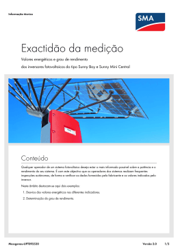 Exactid&atilde;o da medi&ccedil;&atilde;o - SMA Solar Technology AG
