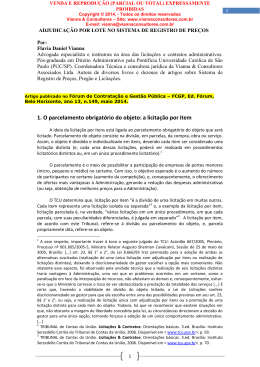 VIANNA, Flavia Daniel. Adjudica&ccedil;&atilde;o por lote no sistema de registro