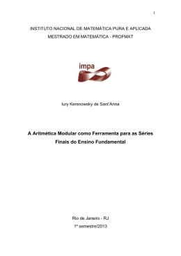 A Aritm&eacute;tica Modular como Ferramenta para as S&eacute;ries do