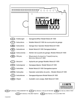 Garagentoröffner Modell MotorLift 1000 Instructions