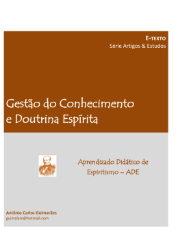 Gest&atilde;o do Conhecimento e Doutrina Esp&iacute;rita