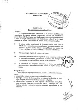 LAR ESP&Iacute;RITA PEIXOTINHO ESTATUTO