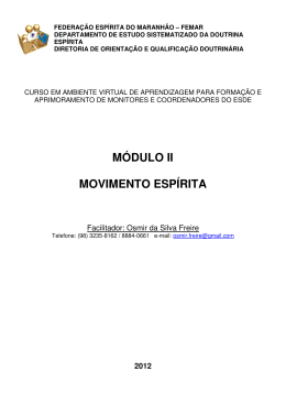 M&Oacute;DULO II MOVIMENTO ESP&Iacute;RITA - ESDE