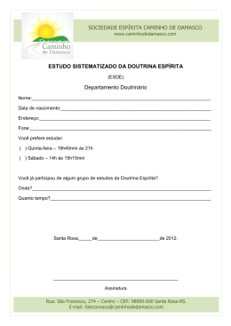 ficha de inscri&ccedil;&atilde;o para o estudo da doutrina (esde)