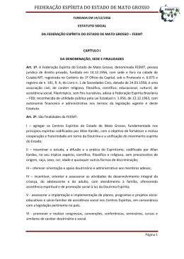 Estatuto - Federa&ccedil;&atilde;o Esp&iacute;rita do Mato Grosso