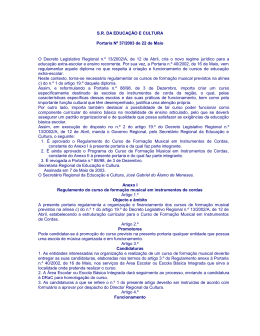 Portaria n.&ordm; 37/2003 de 22 de maio - Cultura