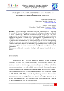 aplica&ccedil;&otilde;es de problemas diferenciados do teorema de pit&aacute;goras na