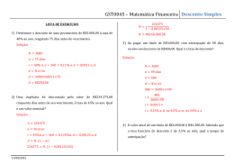GST0045 – Matemática Financeira Desconto Simples