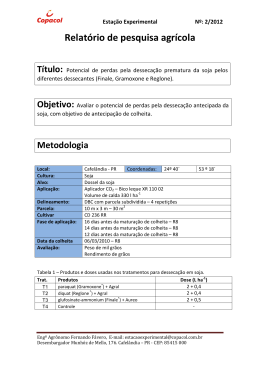 Relat&oacute;rio de pesquisa agr&iacute;cola - Desseca&ccedil;&atilde;o em soja -2010