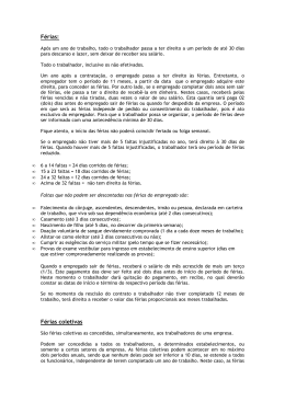 PAGAMENTO DE F&Eacute;RIAS