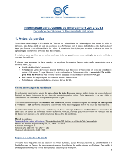 Informa&ccedil;&atilde;o para Alunos de Interc&acirc;mbio 2012