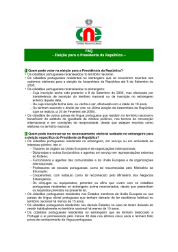 FAQ - Comiss&atilde;o Nacional de Elei&ccedil;&otilde;es